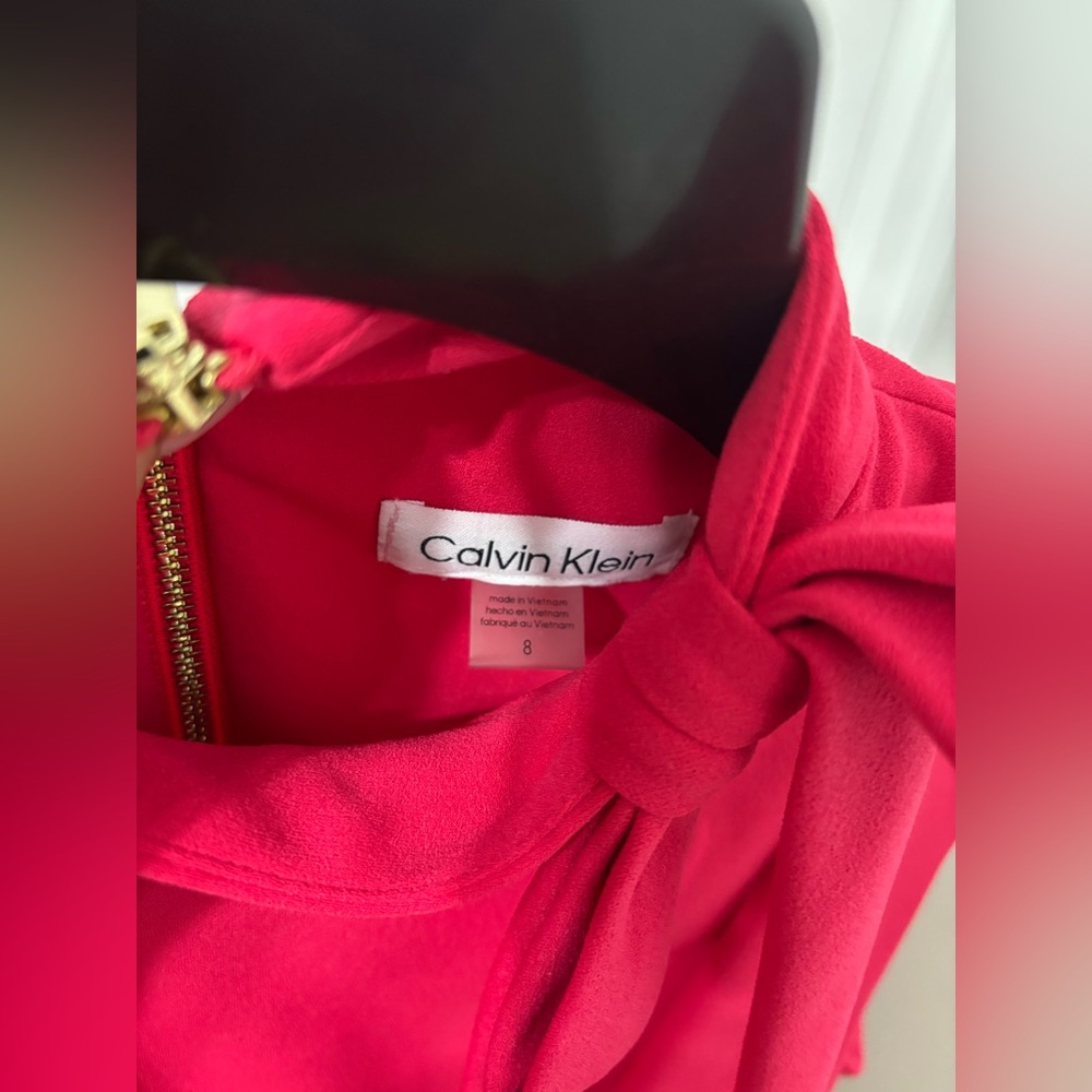 Nwt/nwot Calvin Klein Vibrant Pink Dress - Picture 6 of 8